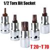 Torx Screwdriver Bit 1/2inch Socket Bits Adapter T20 T25 T30 T40 T45 T50 T55 T60 T70 Torx Socket Adapter For Ratchet Wrenches