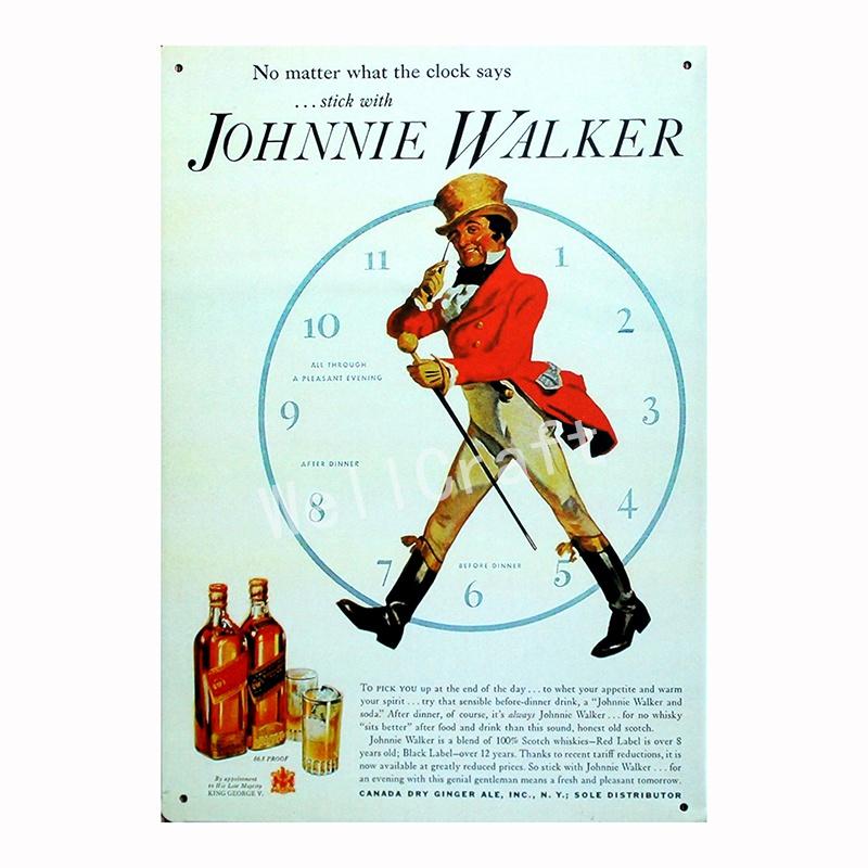 [ WellCraft ] johnnie whisky Metal Sign Wall Plaque Painting FG-237
