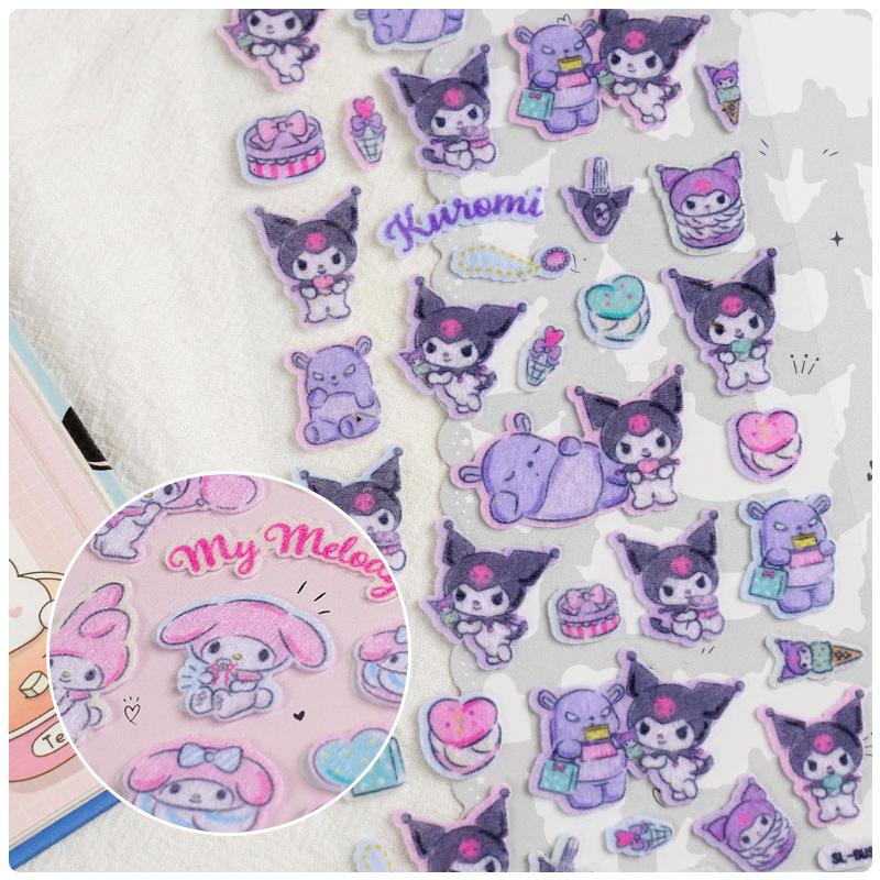 Новые Sanrio 3D Объемные Милые Наклейки Хелло Китти Куроми Мелоди Декоративные Чашки Книга Творческие Награды Пузырьковые Наклейки