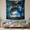 A Heroic Figure Centered with Glowing Rings and a Dramatic Cast Backdrop. Patterned Tapestry for Bedroom and Living Room Home Decor