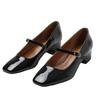Womens/Ladies Oslo Single Strap Square Toe Low Block Heel Court Shoes