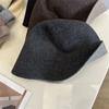 Двусторонняя вязаная шерстяная панама женская осенне-зимняя новая универсальная для лица маленькая шляпа рыбака