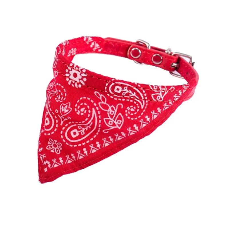 Регулируемый шарф для домашних животных, щенков, кошек, ошейник-бандана, шарф для маленьких собак, полотенце для слюны котенка, ошейник из ПУ с треугольной повязкой
