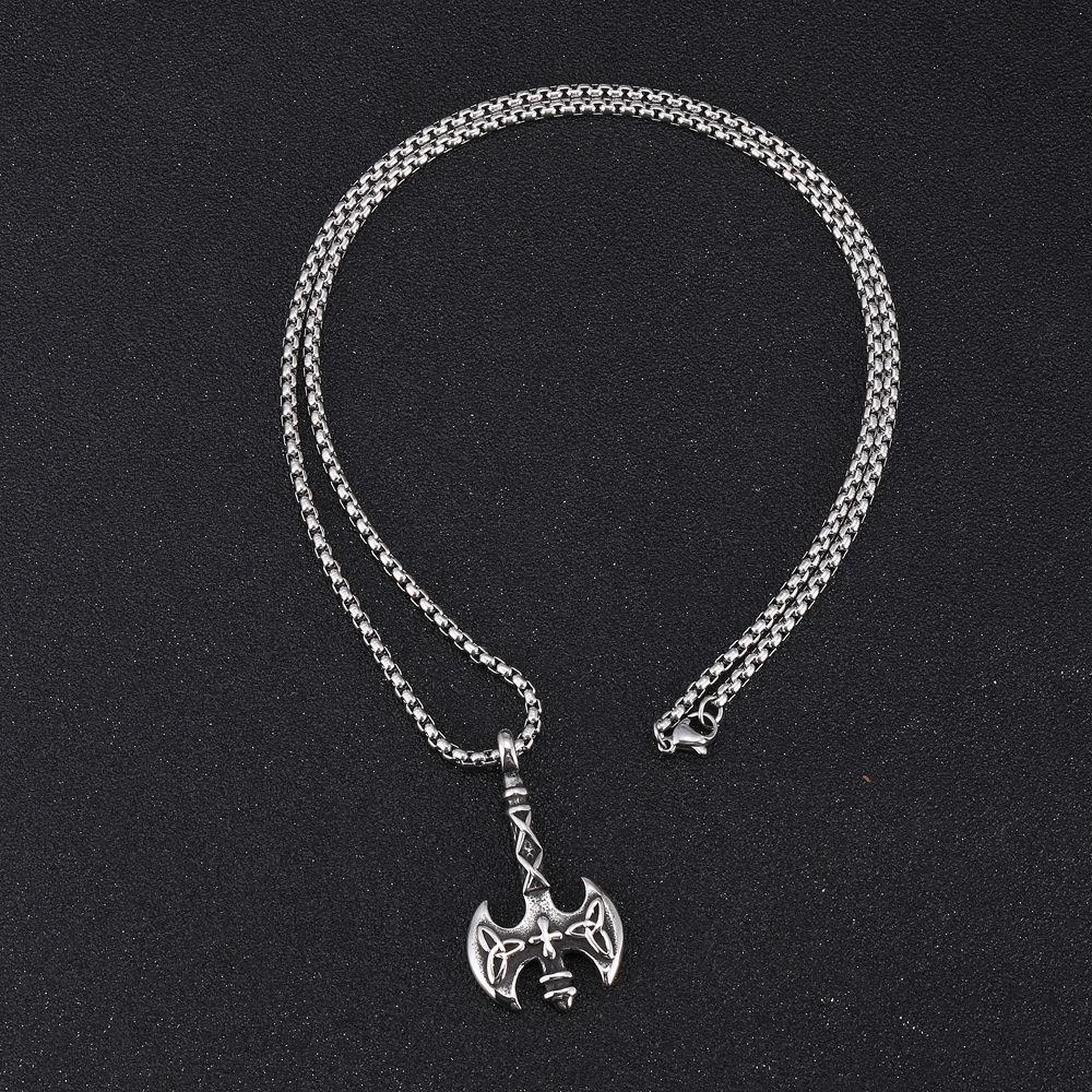 Персонализированный винтажный кулон в виде топора викинга из титановой стали для мужчин, ожерелье