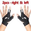 LED Flashlight Luminous Running Gloves Waterproof Cycling Camping Hiking Rescue Glove Lamp Lighting Gloves Fingerless Gloves