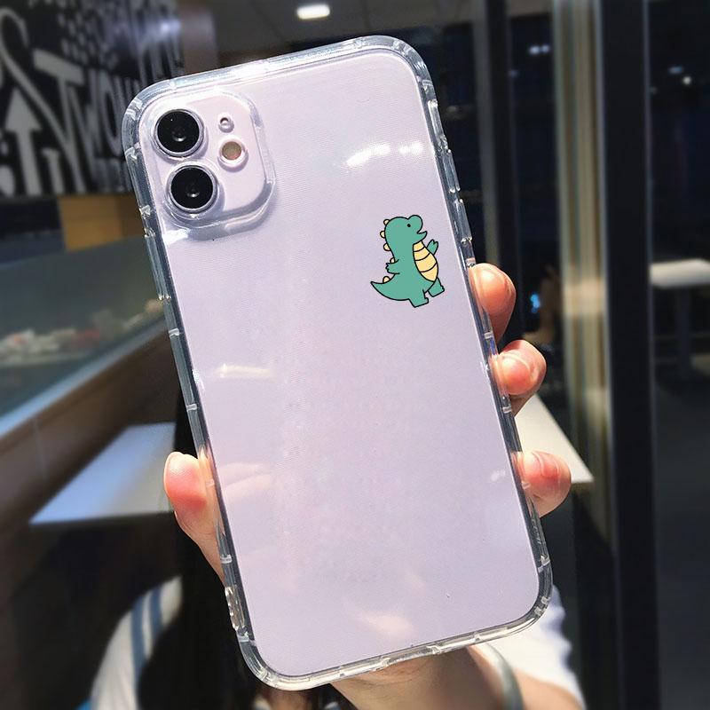 GYKZ Cute Dinosaur Bear Couple Clear Phone Case For IPhone 18 13 12 11 Pro XS MAX XR X SE2 6S 7 8 Plus Animal Silicone Cover Coque