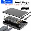 Dual Bay M.2 SSD Enclosure Dual Protocol M.2 NVMe SATA SSD Case Solid State Drive Docking Station USB3.2 GEN2 10Gbps SSD Adapter