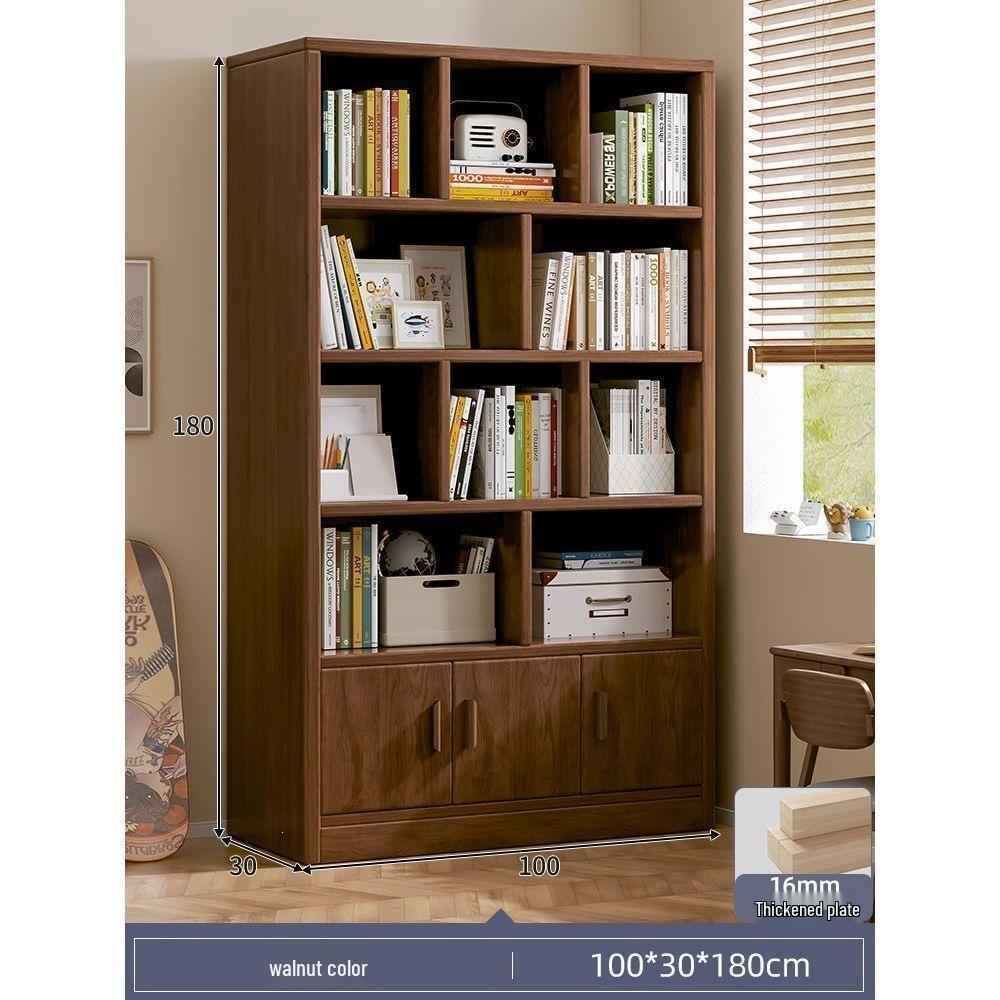 Children's Multi-Layer Solid Wood Bookshelf and Storage Cabinet - Floor-Standing, Wall-Mounted, Home Bookcase for Living Room and Student Use