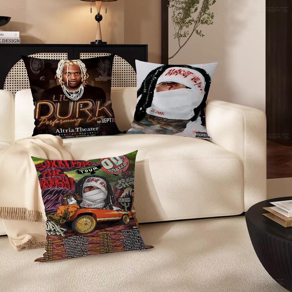 L-Lil DDurk Rapper Cushion Cover Car Throw Pillow Case For Sofa Car Christmas Gift 40x40cm 45x45cm
