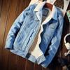 2025 Winter Fleece-lined Thickened Denim Jacket Men's Korean Trendy Loose Fit Top Japanese Style Jacket For Men