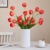 5 шт. Искусственные ветки тюльпанов с 3 головками, шелковые поддельные цветы для украшения праздничной вечеринки, имитация тюльпана, цвет шампанского, розовый цветок