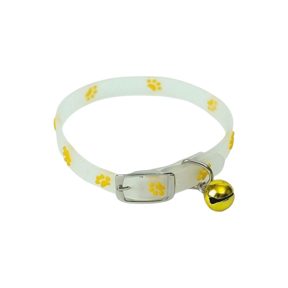 Adjustable Adjustable Cat Collar Claw Printed Silicone Pet Luminous Collar Anti-Loss Glow In The Dark Dog Collar Small Dogs
