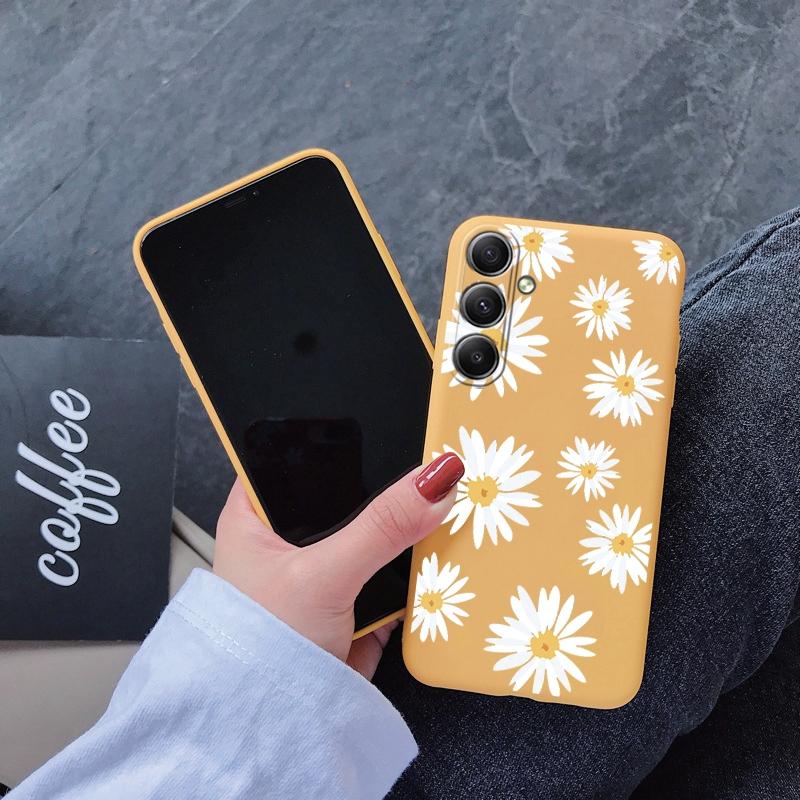 Мягкий силиконовый чехол с цветком для Xiaomi Redmi Note 13 Pro 13C Poco C65 Samsung A35 A55 A34 S24 Huawei Honor 200 Realme Camera Защитный противоударный чехол