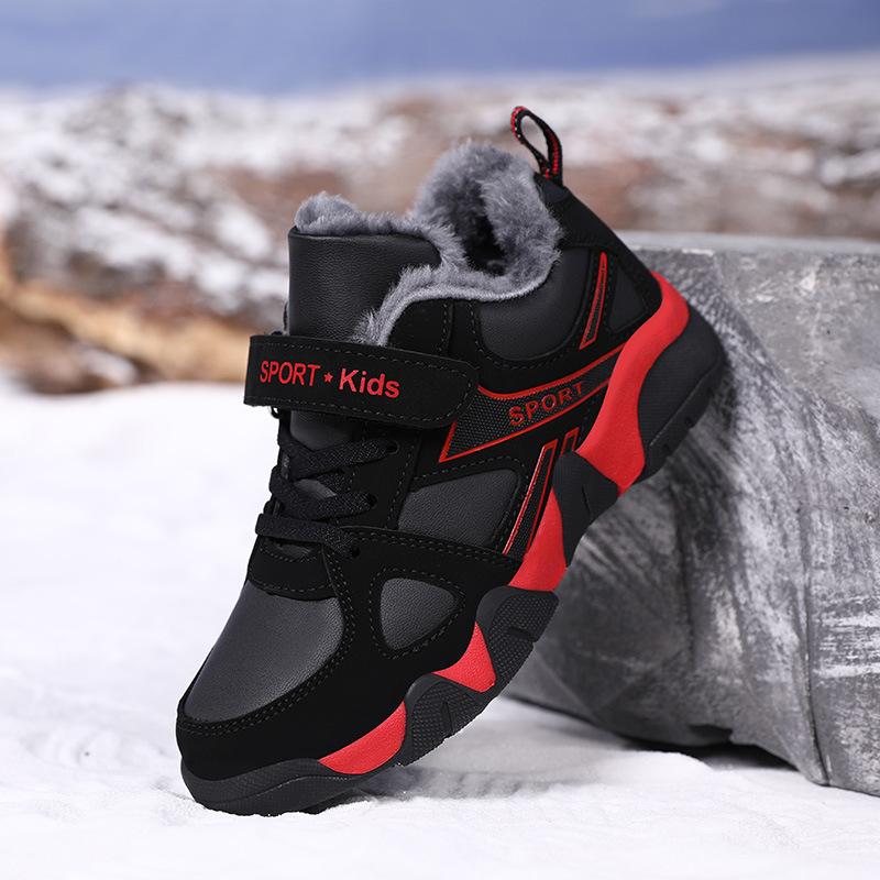 2025 Winter Children's Non-slip Waterproof Padded and Thickened Warm Shoes Children's Cotton Shoes Sneakers Shoes for Elementary School Students