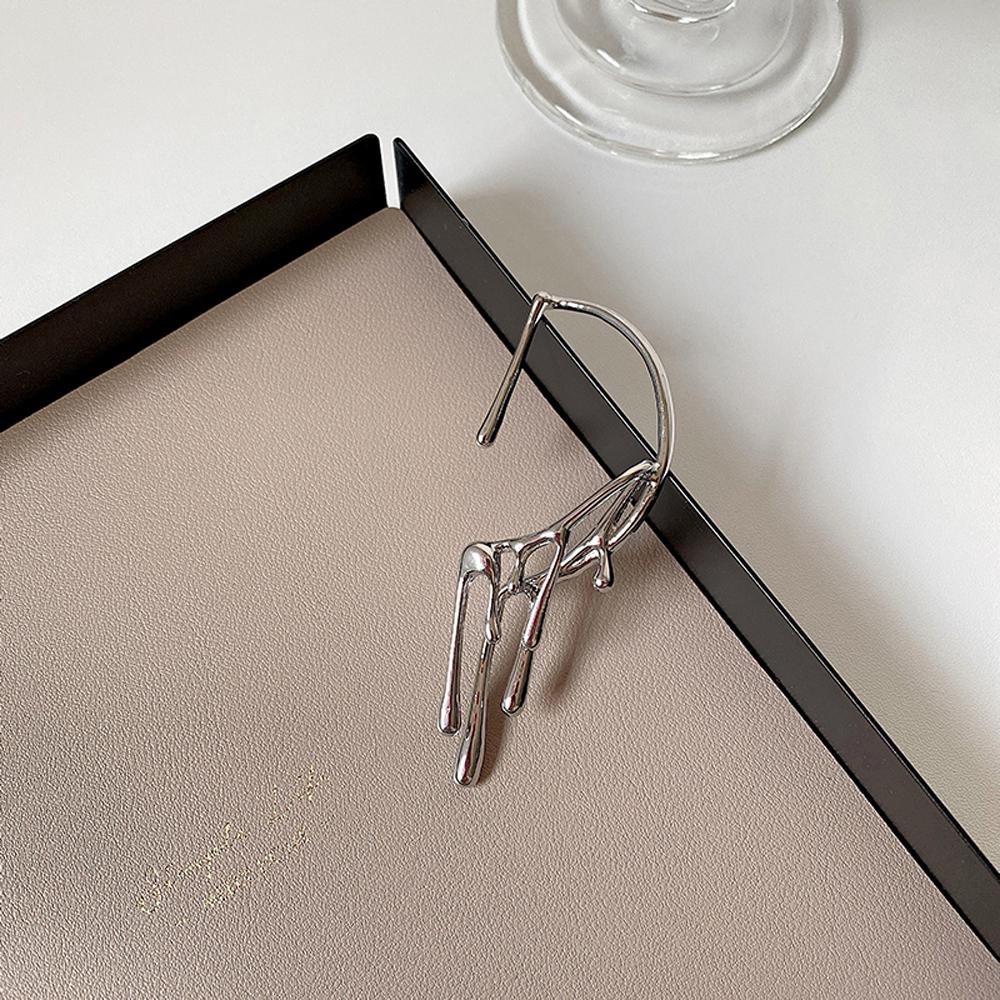 Хип-хоп необычный гиперболический панк капающая серьга-крючок для левого уха с эффектом расплавленной лавы висячие серьги-клипсы