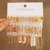 New Arrival Stylish Silver Earrings Suit Fashion Inlaid Pearl Earrings Circle Simple Cold Style Ear Ring