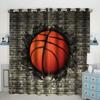 Basketball Curtains ideal ideal for Bedroom Living Room 3D Ball Court Window Opening Treatments Decorative Sports Theme Drapes Competitive Curtain