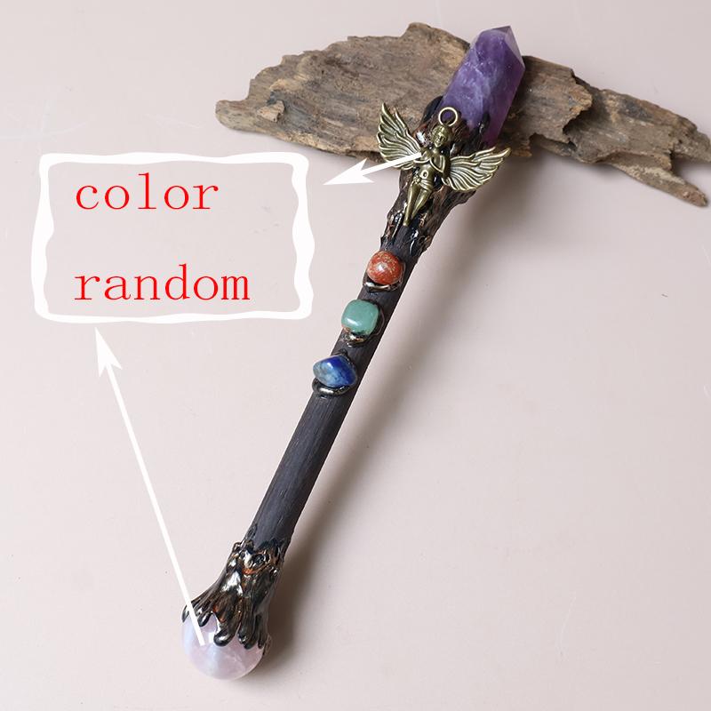 Knife Shaped Crystal Scepter, Magic Wand Combining Knife Shaped Crystal and Crystal Ball, Halloween Gift