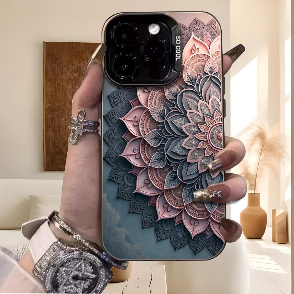 Чехол для телефона с узором «цветок мандалы», подходит для iPhone 17 16 15 14 13 12 11 Pro/Max/Plus, противоударная задняя крышка