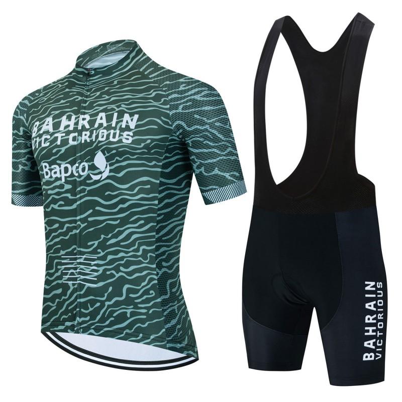 Men Women Cycling Jersey Short Sleeve Quick Dry Bike Shirt Bahrain Team Edition Breathable Sportwear