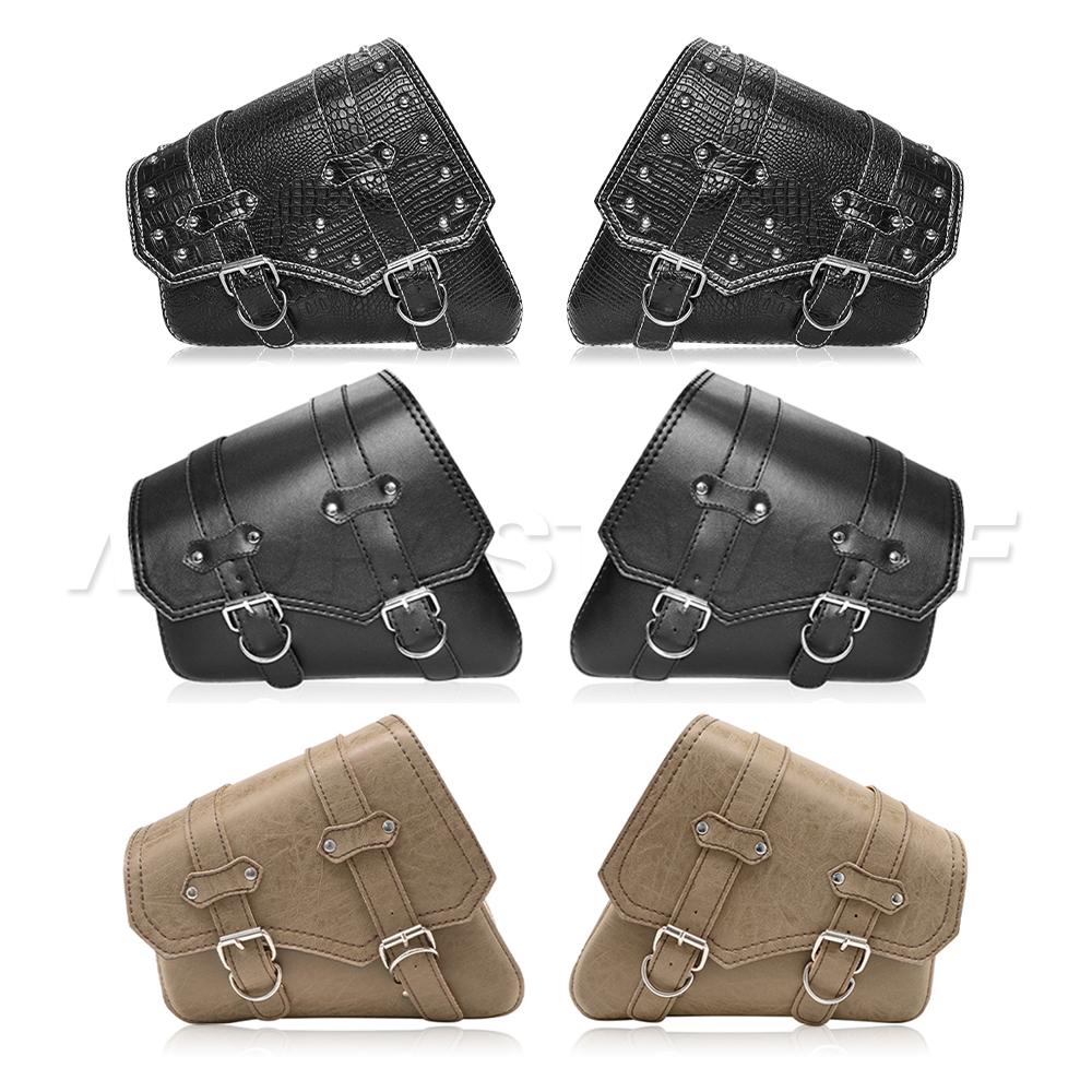 Motorcycle Bag For Harley Sportster Honda Suzuki Yamaha Kawasaki Leather Motorcycle Saddle Bag Waterproof Side Bags Tool Pouch