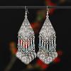 Retro Exotic Ancient Silver Coins Tassel Earrings Women's Long Personalized Earrings Niche Earrings