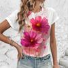 Летние красивые цветы 3D принт футболки женская уличная одежда повседневная мода Y2k футболка с коротким рукавом футболки с круглым вырезом топы одежда