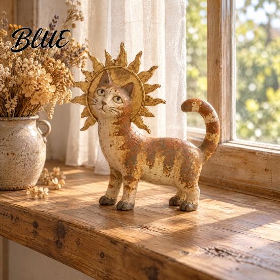 Винтажные домашние декоративные украшения Дворцовый стиль Фигурка кошки из смолы Ретро Средневековое дворцовое украшение для маленькой статуэтки Подоконник Декор для офиса Европейский
