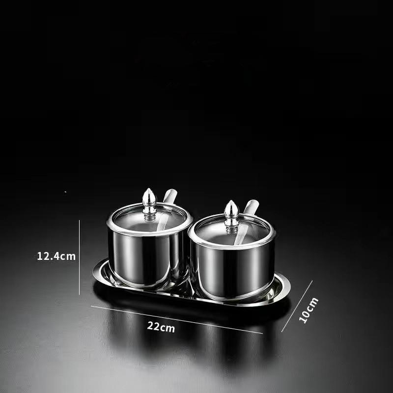 Золотой золотой 304 Коробка для приправ, стеклянная бутылка с крышкой и ложкой, емкость для ароматизаторов, бутылка для соуса, банка для специй, контейнер для хранения соли, соевый соус, миска