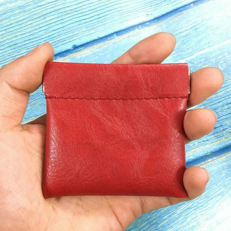 Purse Snap Strong Closure Coin Pouch Small Change Bag Leather Pretty Cute Simple
