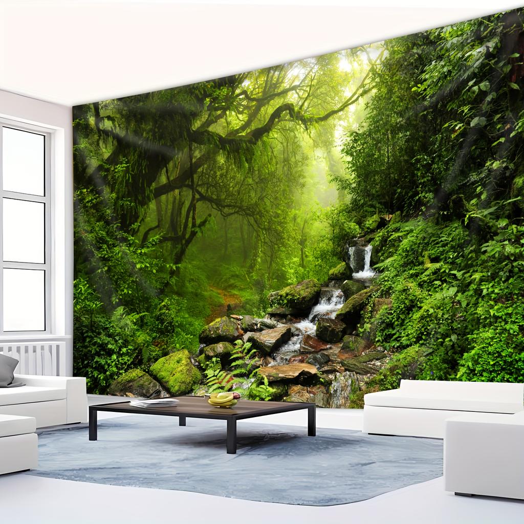 2D plane 1 piece of clear spring forest landscape background room party background fabric