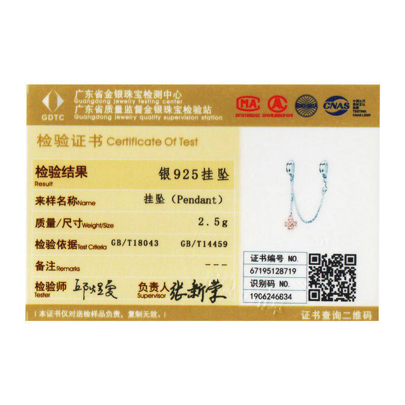 BAMOER 925 Stelring Silver Защитная цепочка Kitty Cat Четырехлистный клевер Подвеска подходит для оригинального браслета Ювелирные изделия