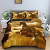 3D Animal Horse Pattern Comfortable Duvet Quilt Cover Pillowcase Bedding Set Children Bedroom Decoration Home Textile
