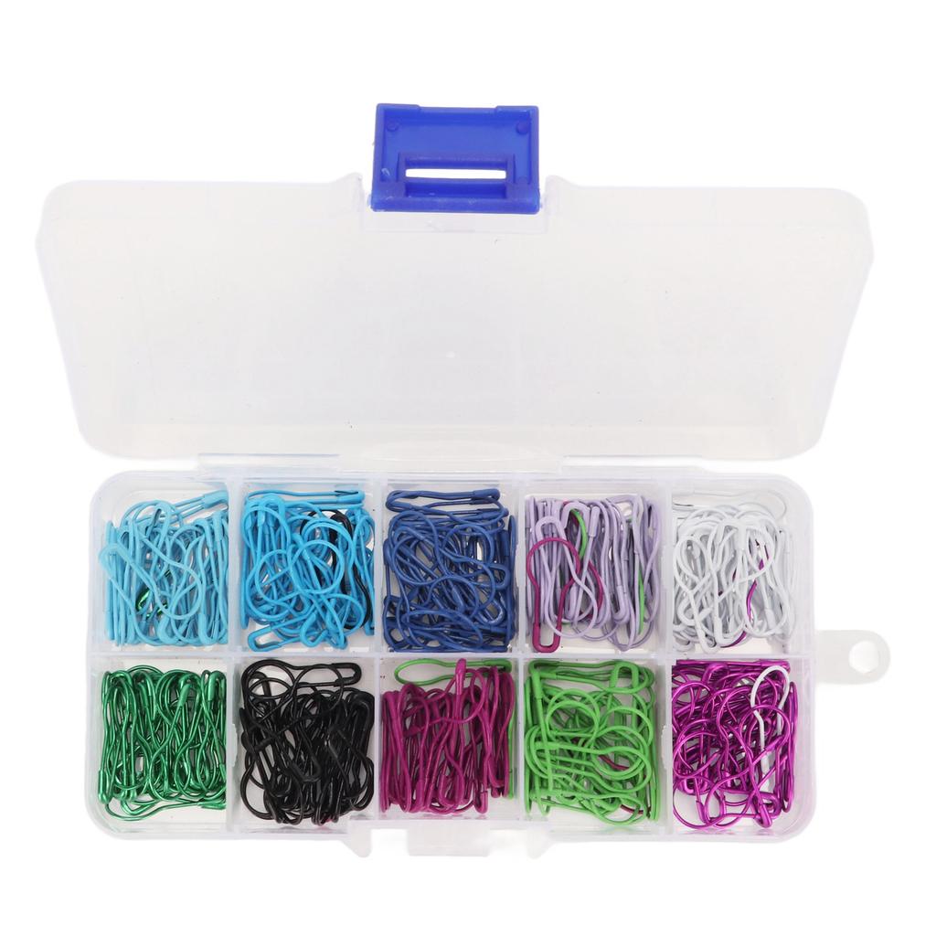 300pcs Safety Bulb Pins Rust Prevention Colored Iron Stitch Markers Crochet Markers with Plastic