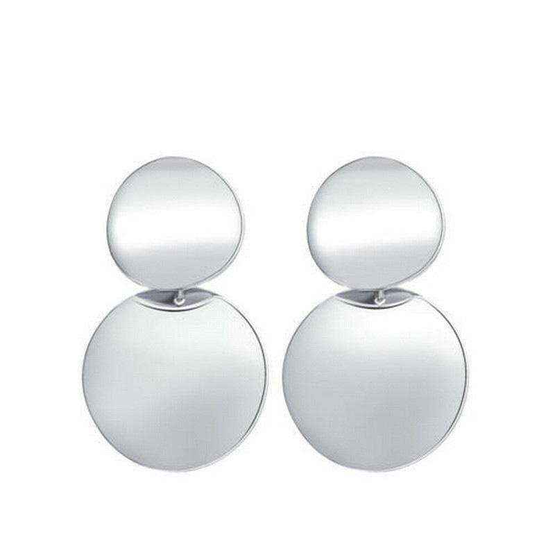 Европейские и американские ретро геометрические металлические круглые серьги для женщин - универсальные и модные