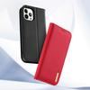 Dux Ducis Genuine Leather Wallet Case Flip Cover for iPhone 14 Pro - Red