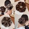 Корейские резинки для волос с леопардовым принтом, большие скранчи, элегантная атласная эластичная лента для волос, женские простые темпераментные аксессуары для волос для хвостика