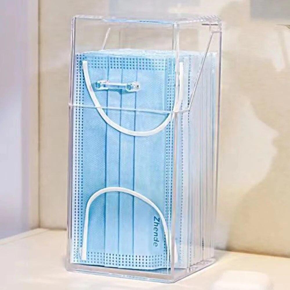 1/3PCS Transparent Mask Storage Box With Cover Dust Mouth And Nose Cover Door Desk Entrance Mask Box