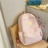 Клетчатый школьный рюкзак для студентов, женский рюкзак