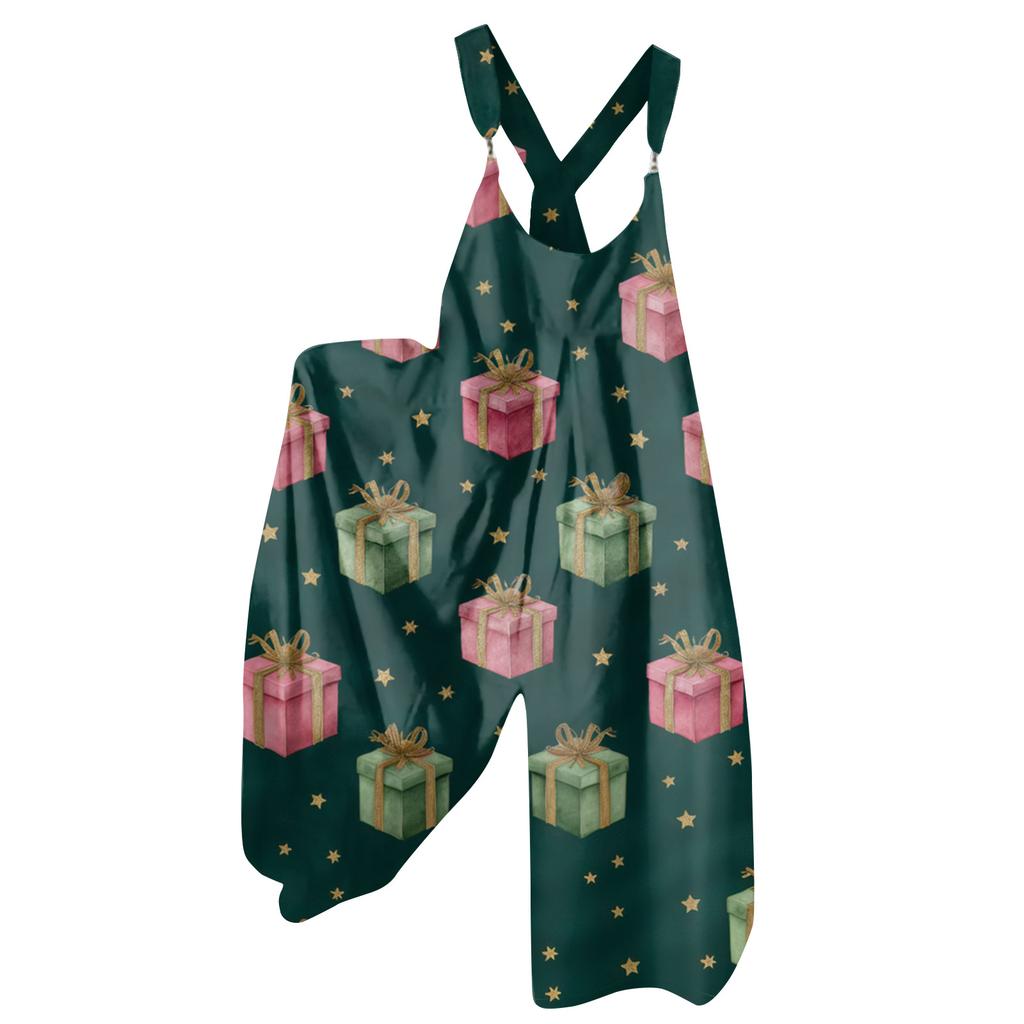 Женский летний комбинезон с цветочным принтом в винтажном стиле (Нерегулируемые ремни)