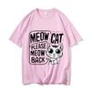 Baby Lasagna Meow Cat Please Meow Back T-shirts Men Summer Short Sleeve Cotton Tee-shirt Cute Graphic Print Tshirts Ropa Hombre