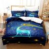 Duvet Cover Gold Bird Elk Set Twin Full Line Art Bedding Set Microfiber Abstract Geometric Deer Comforter Cover Bedroom Decor