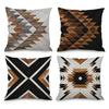 Home Decor Nordic Christmas Brown Geometric Ornament Pillowcase Sofa Chair Printed Car Cushion Cover Funda De Almohada