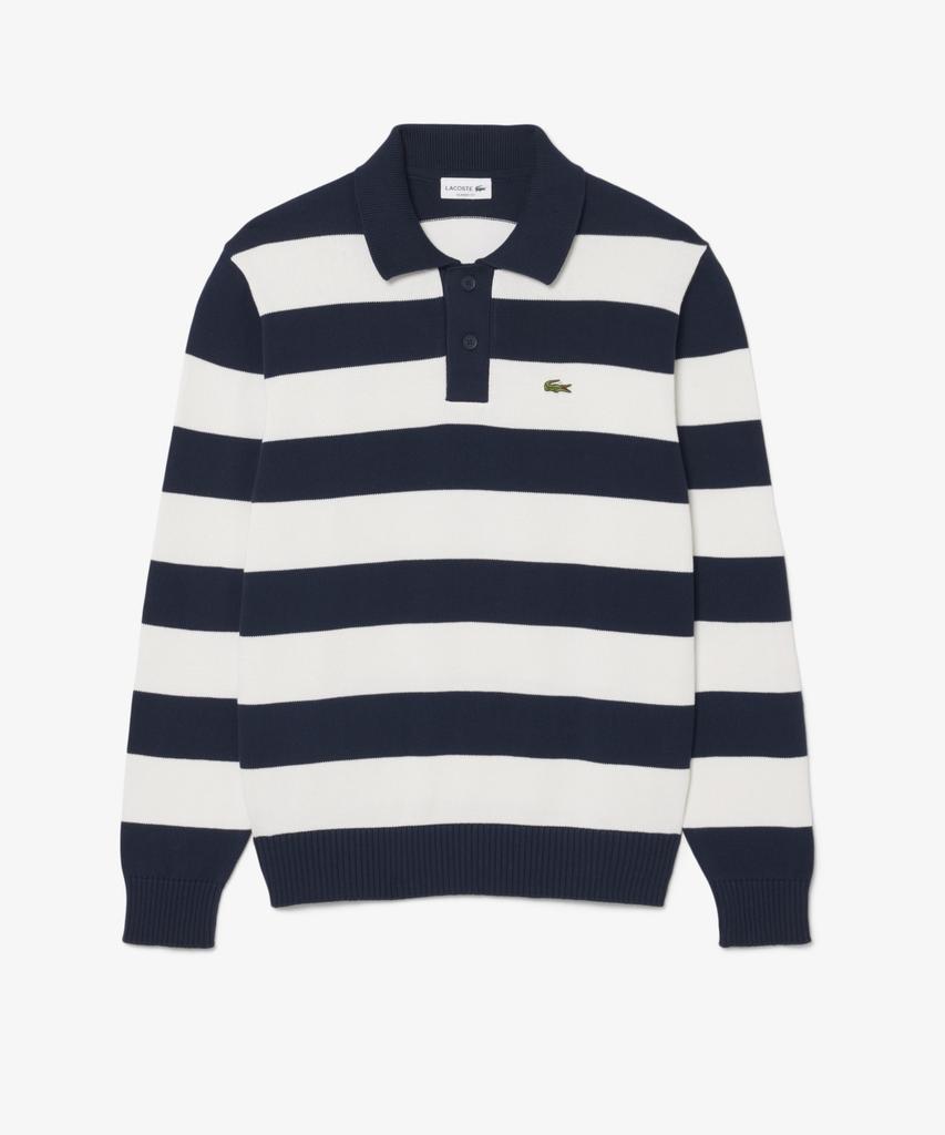 LACOSTE Men'S Bold Stripe Cotton Sweater Polo Shirt Ah0488-56N Hhw