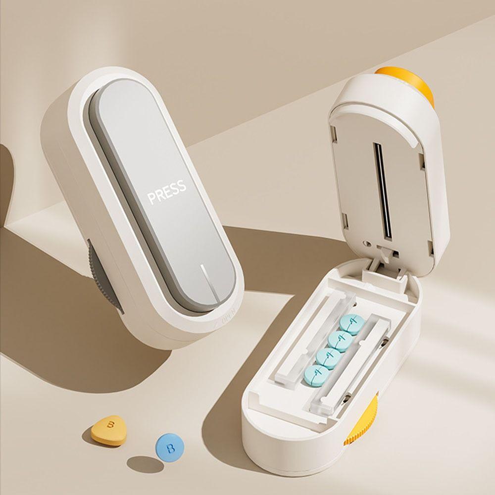Dust-Proof Portable Pill Cutter with Cleaning Brush Daily Pill Splitter Large Pills