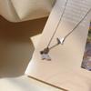 Fashion Silver Shiny Flash Butterfly Double Layer O Chain Necklaces Wedding Party Jewelry for Women