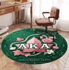Alpha Kappa Alpha Pattern Round Rug, Indoor/Outdoor Mat, for Picnic, Gameroom, Bedroom, Office, Living Room, Home Decor Carpet, Birthday Gift