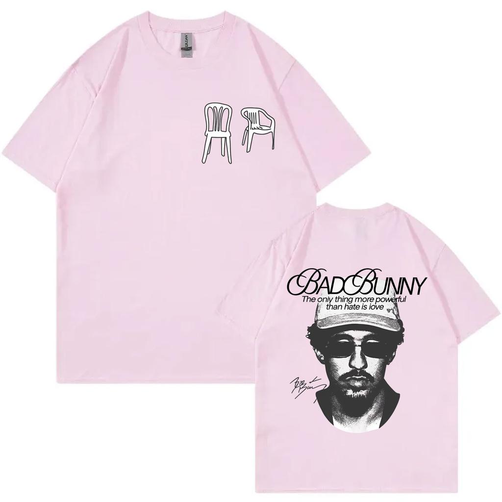 Rapper Bad Bunny Print T Shirt Hip Hop Vintage Short Sleeve Tshirt Summer Fashion Casual 100cotton Tshirts Unisex Streetwear