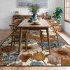 Vintage Floral Area Rug, Non Slip Blue Brown Carpet for Living Room Bedroom, Versatile Farmhouse Home Decor