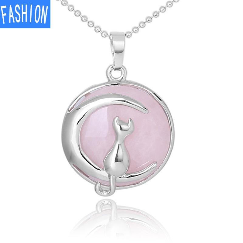 Простое темпераментное ожерелье с подвеской в виде лунного кота